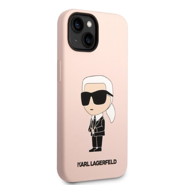 Puzdro MagSafe pre Apple iPhone 14 Plus, Karl Lagerfeld, Silicone Ikonik Karl, Ružová