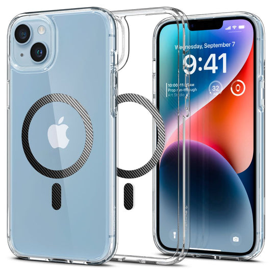 Puzdro MagSafe pre Apple iPhone 14 Plus, Spigen, Ultra Hybrid Carbon, Transparentné