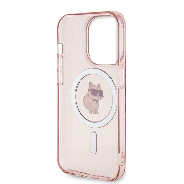 MagSafe Case for Apple iPhone 14 Pro, Karl Lagerfeld, IML Choupette, Pink