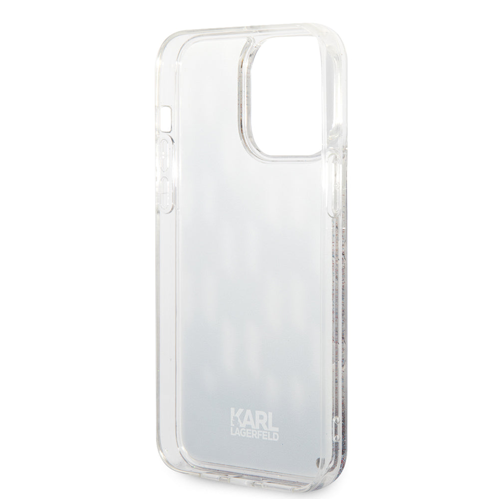 Puzdro MagSafe pre Apple iPhone 14 Pro Max, Karl Lagerfeld, Monogram Liquid Glitter, Čierne