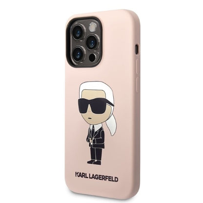 Puzdro MagSafe pre Apple iPhone 14 Pro Max, Karl Lagerfeld, Silicone Ikonik Karl, Ružová