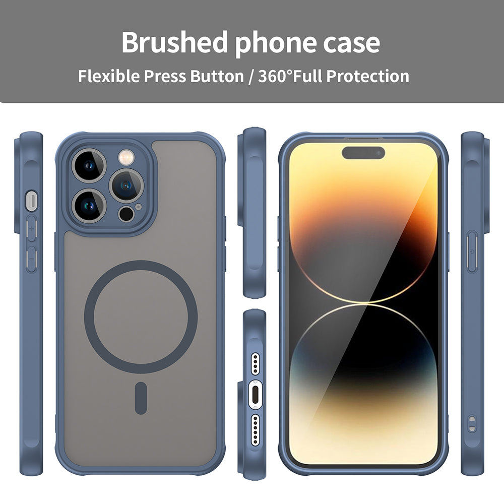 MagSafe Case for Apple iPhone 14 Pro Max, Techsuit, HaloFrost II, Navy Blue