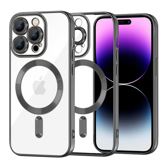 MagSafe puzdro pre Apple iPhone 14 Pro Max, Techsuit, Luxury Crystal, čierne