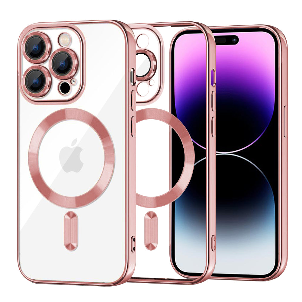 MagSafe puzdro pre Apple iPhone 14 Pro Max, Techsuit, Luxury Crystal, Ružové
