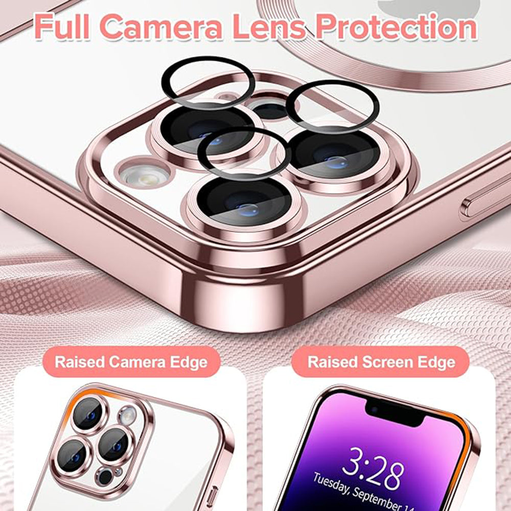 MagSafe puzdro pre Apple iPhone 14 Pro Max, Techsuit, Luxury Crystal, Ružové