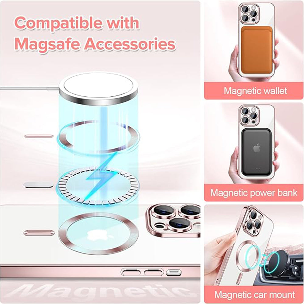MagSafe puzdro pre Apple iPhone 14 Pro Max, Techsuit, Luxury Crystal, Ružové