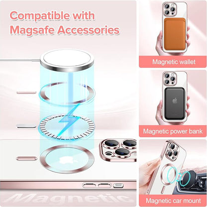 MagSafe puzdro pre Apple iPhone 14 Pro Max, Techsuit, Luxury Crystal, Ružové