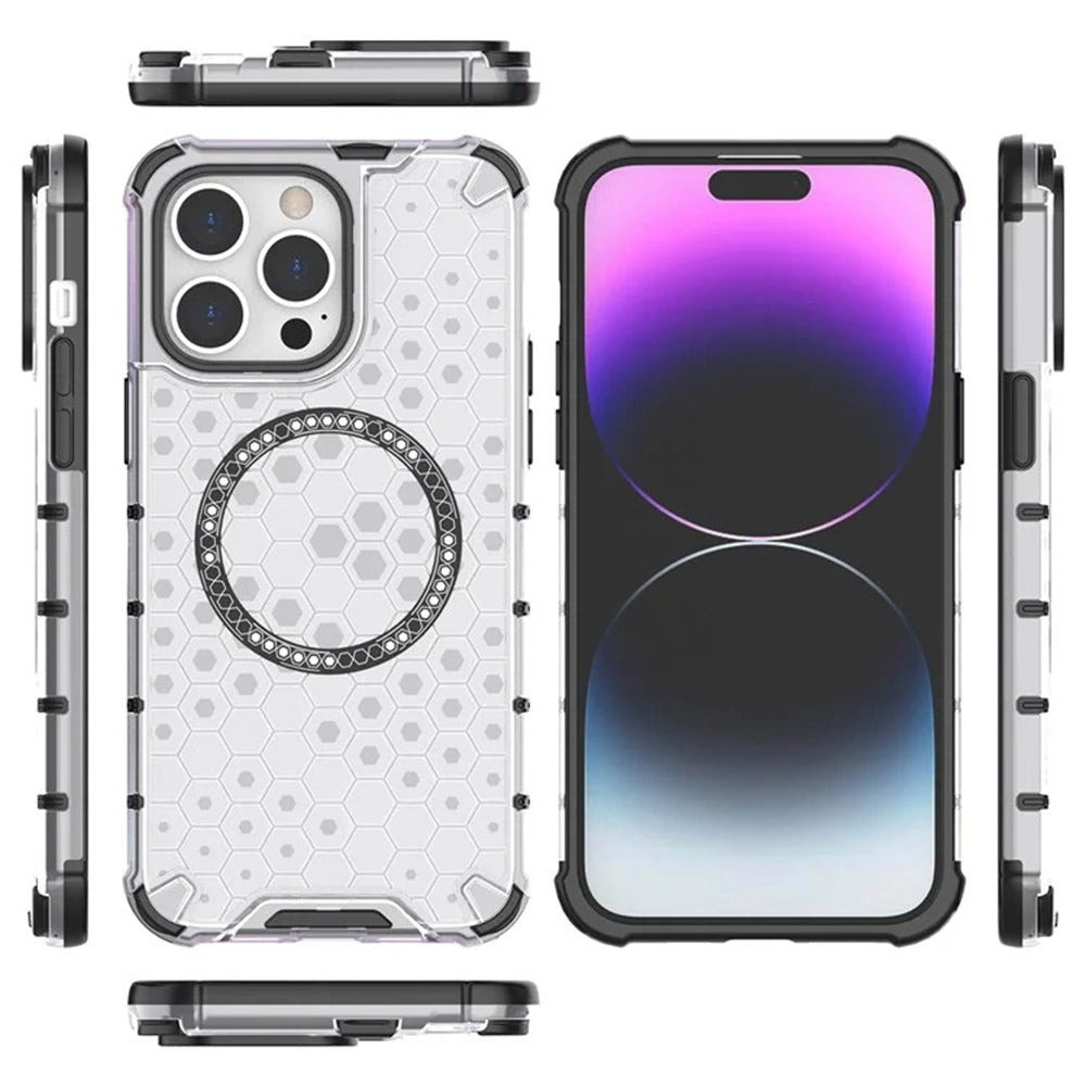 MagSafe puzdro pre Apple iPhone 14 Pro, Techsuit, HoneyComb Shield, čierne