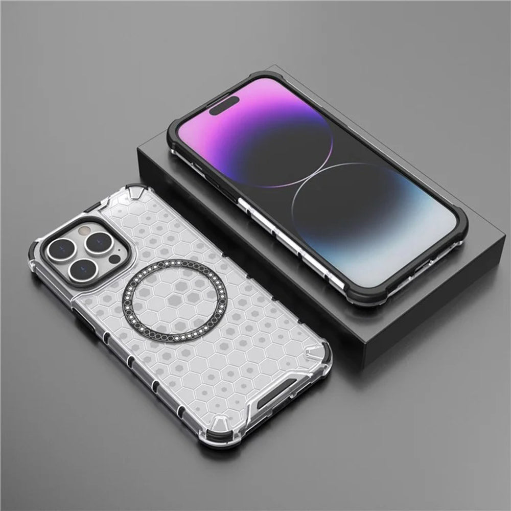 MagSafe puzdro pre Apple iPhone 14 Pro, Techsuit, HoneyComb Shield, čierne