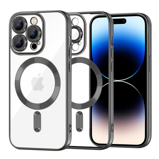 MagSafe puzdro pre Apple iPhone 14 Pro, Techsuit, Luxury Crystal, Čierne