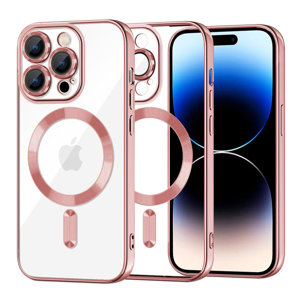 MagSafe puzdro pre Apple iPhone 14 Pro, Techsuit, Luxury Crystal, Ružové