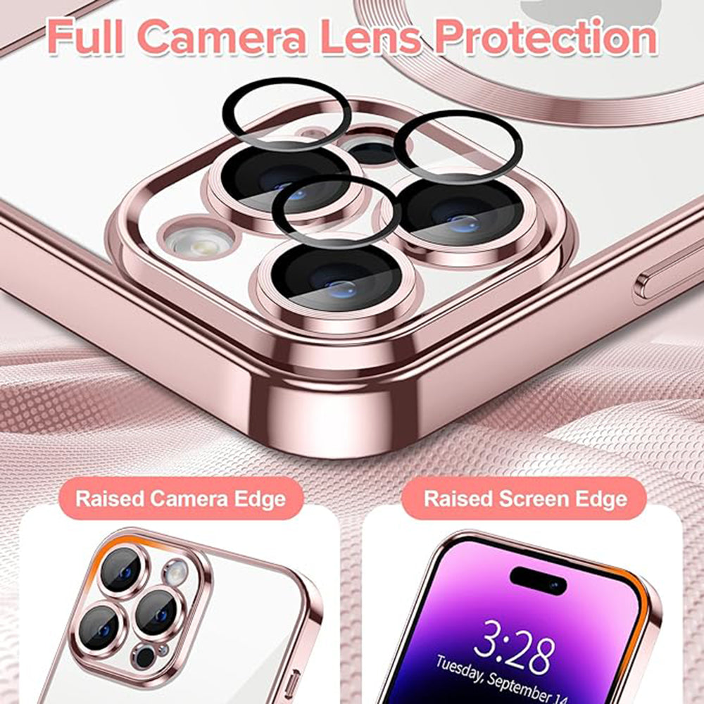 MagSafe puzdro pre Apple iPhone 14 Pro, Techsuit, Luxury Crystal, Ružové