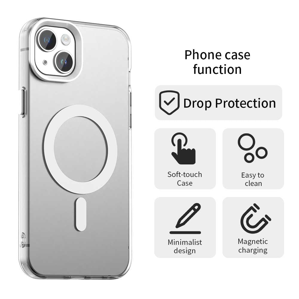 MagSafe puzdro pre Apple iPhone 14, Techsuit, CandyCase, Biele