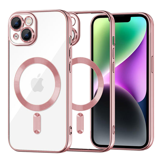 MagSafe puzdro pre Apple iPhone 14, Techsuit, Luxury Crystal, Ružové