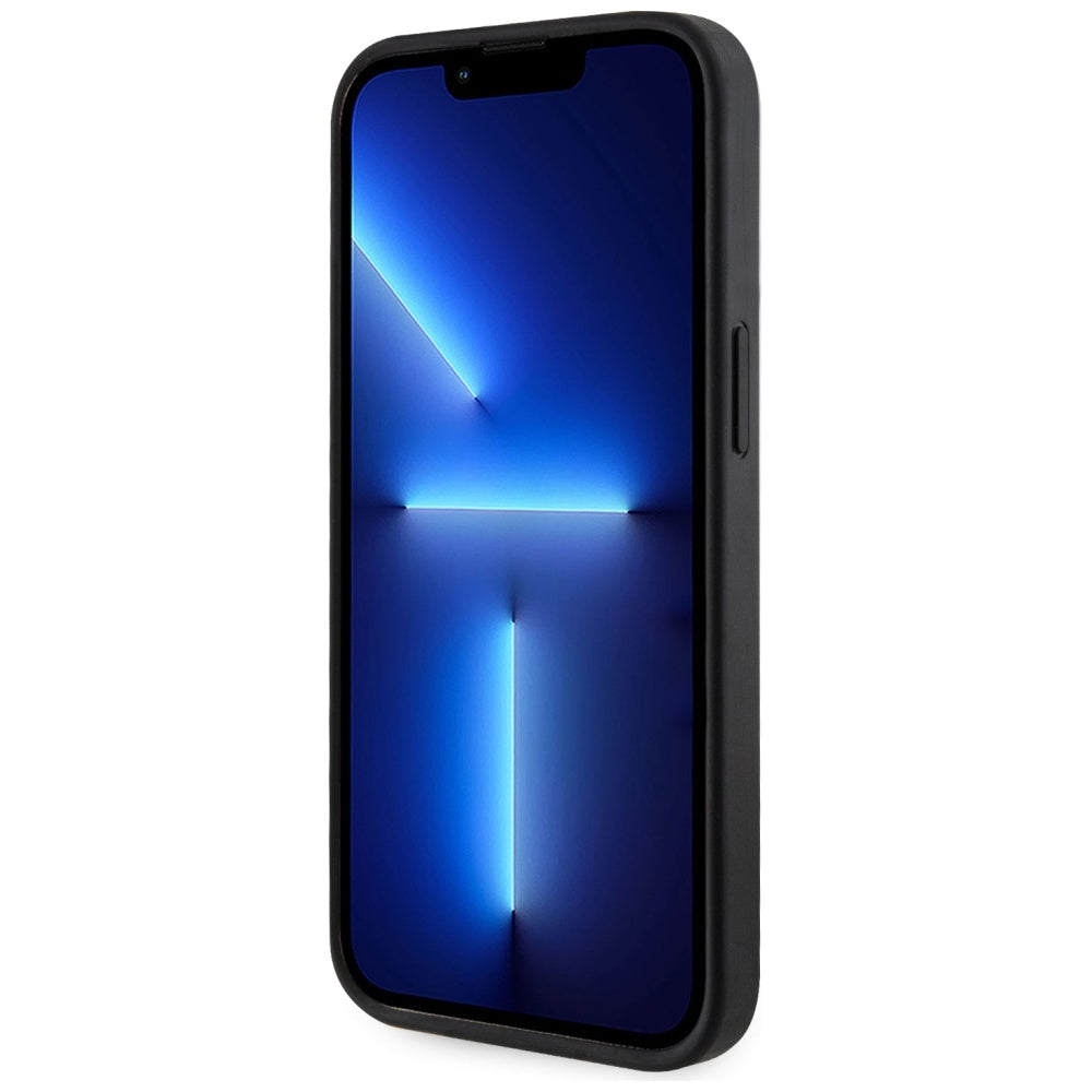 Puzdro MagSafe pre Apple iPhone 15, Guess, Cardslot 4G Stripes, Čierne