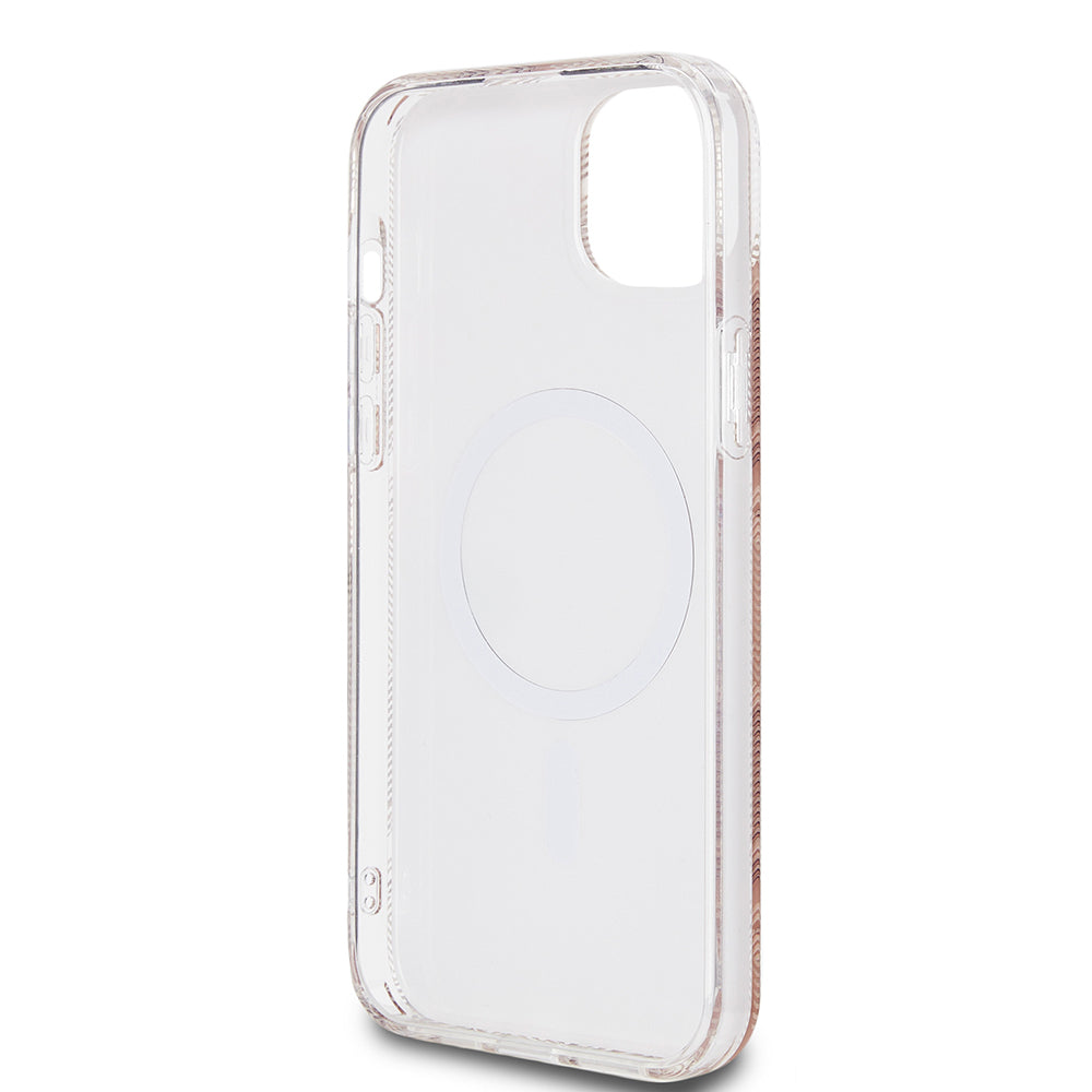 Puzdro MagSafe pre Apple iPhone 15 Plus, Guess, IML Gcube, Hnedé