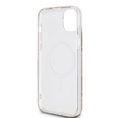 Puzdro MagSafe pre Apple iPhone 15 Plus, Guess, IML Gcube, Hnedé