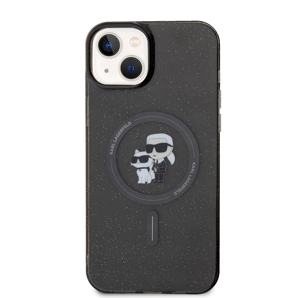 Puzdro MagSafe pre Apple iPhone 15 Plus, Karl Lagerfeld, Glitter, Čierne