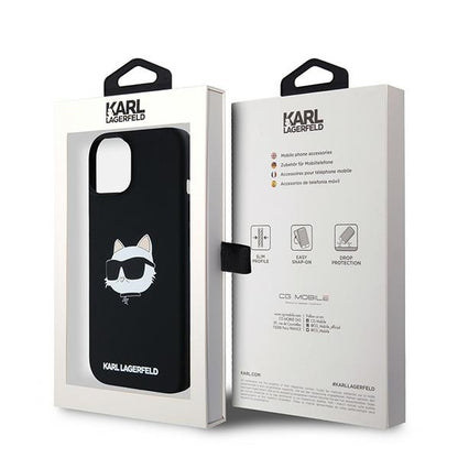 Puzdro MagSafe pre Apple iPhone 15 Plus, Karl Lagerfeld, Silicone Choupette's Head, Čierne