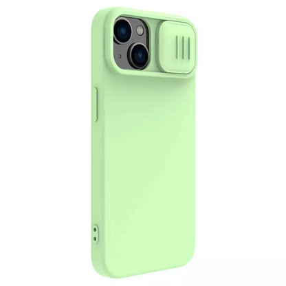 MagSafe puzdro pre Apple iPhone 15 Plus, Nillkin, CamShield Silky, Svetlozelené