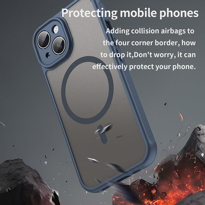 MagSafe puzdro pre Apple iPhone 15 Plus, Techsuit, HaloFrost II, Tmavomodrá