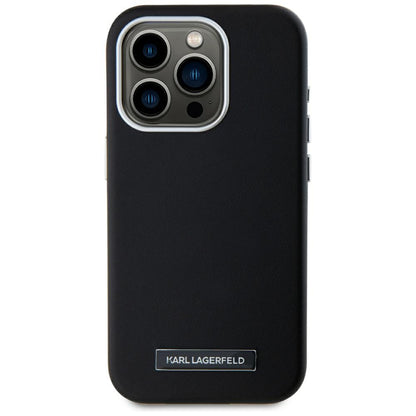 Puzdro MagSafe pre Apple iPhone 15 Pro, Karl Lagerfeld, FW Metal Plate, Čierne
