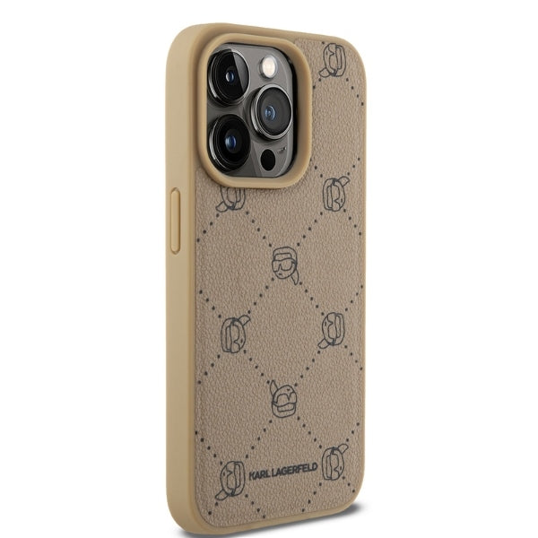 Puzdro MagSafe pre Apple iPhone 15 Pro, Karl Lagerfeld, Karl's Head, Béžová