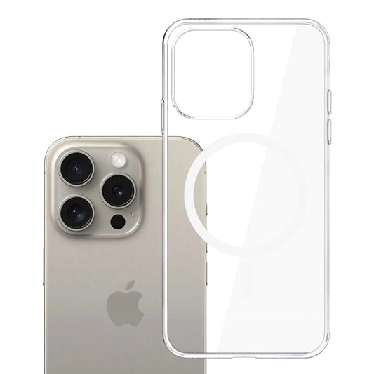 MagSafe puzdro pre Apple iPhone 15 Pro Max, 3MK, Clear MagCase, priehľadné