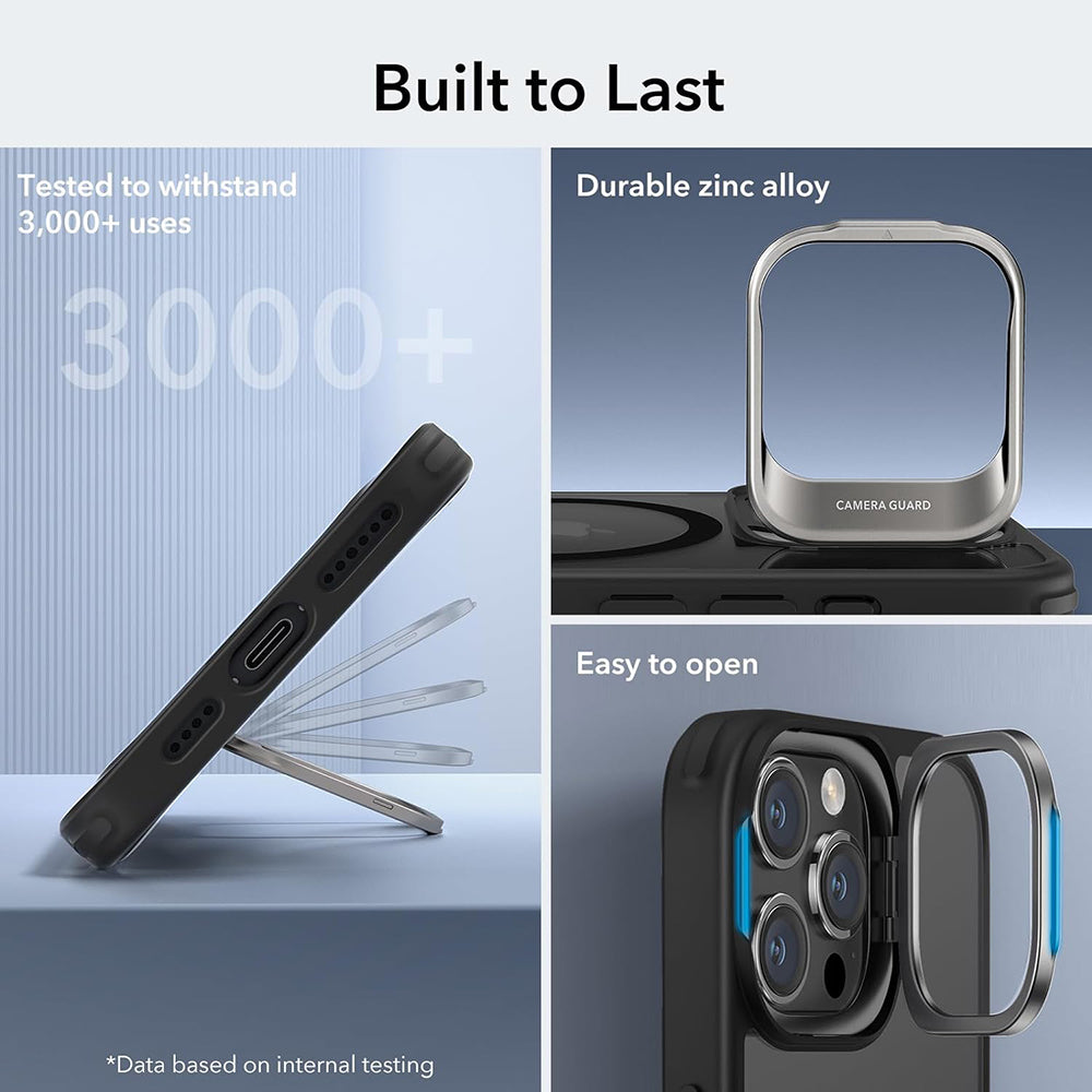 Puzdro MagSafe pre Apple iPhone 15 Pro Max, ESR, Classic Hybrid Kickstand, Čierne Transparentné