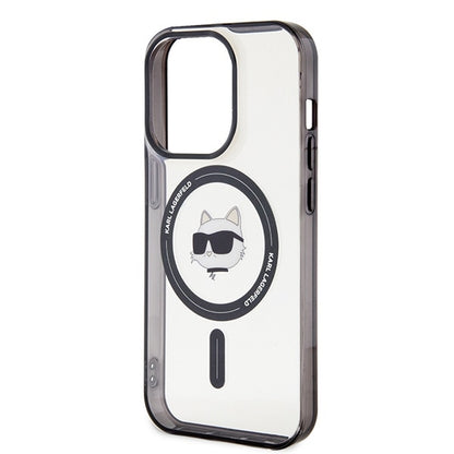 MagSafe Case for Apple iPhone 15 Pro Max, Karl Lagerfeld, IML Choupette's Head, Transparent
