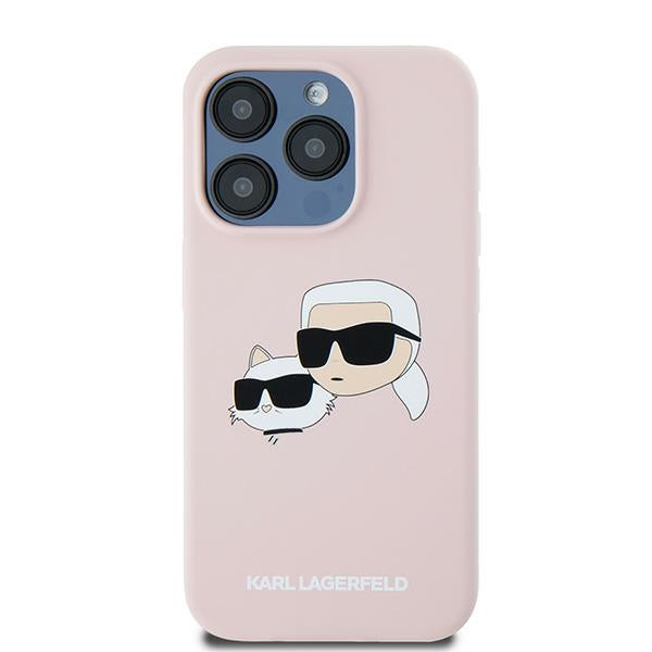 MagSafe Case for Apple iPhone 15 Pro Max, Karl Lagerfeld, Karl & Choupette Silicone, Pink