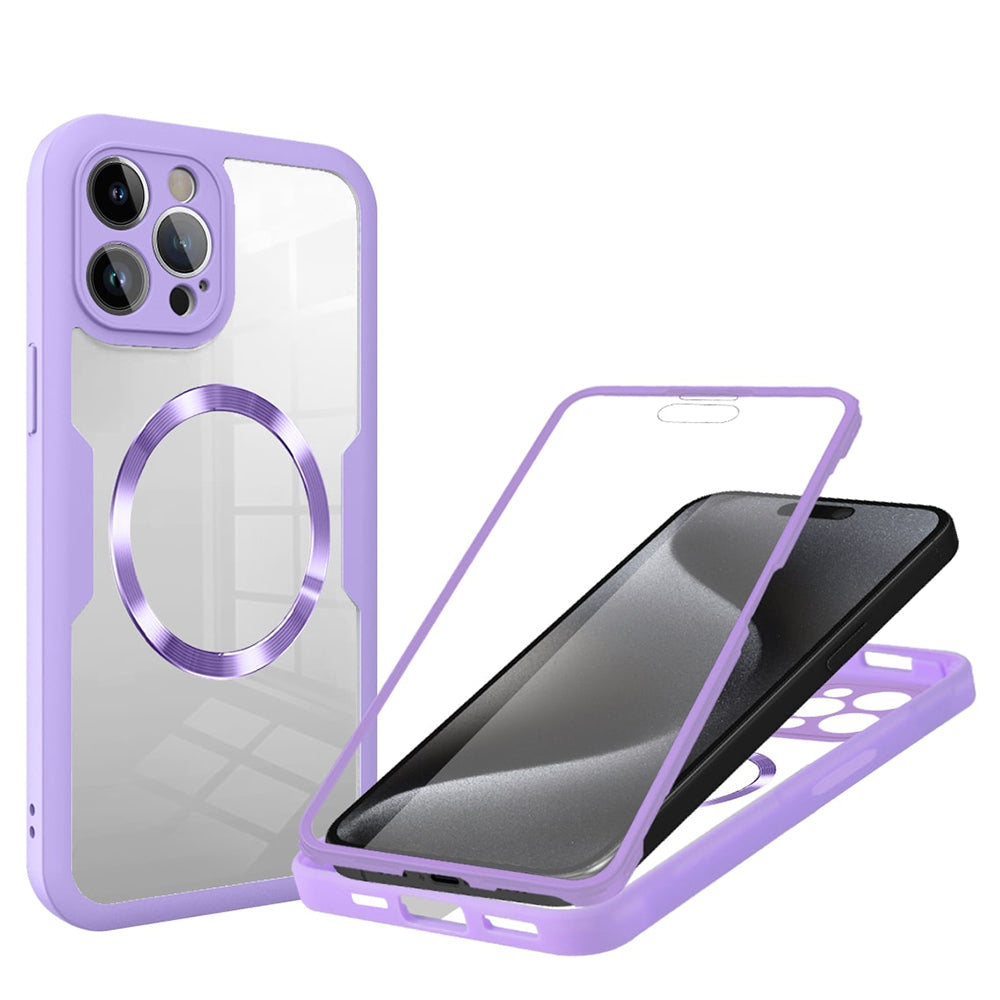 MagSafe Case for Apple iPhone 15 Pro Max, Techsuit, ColorVerse 360, Purple