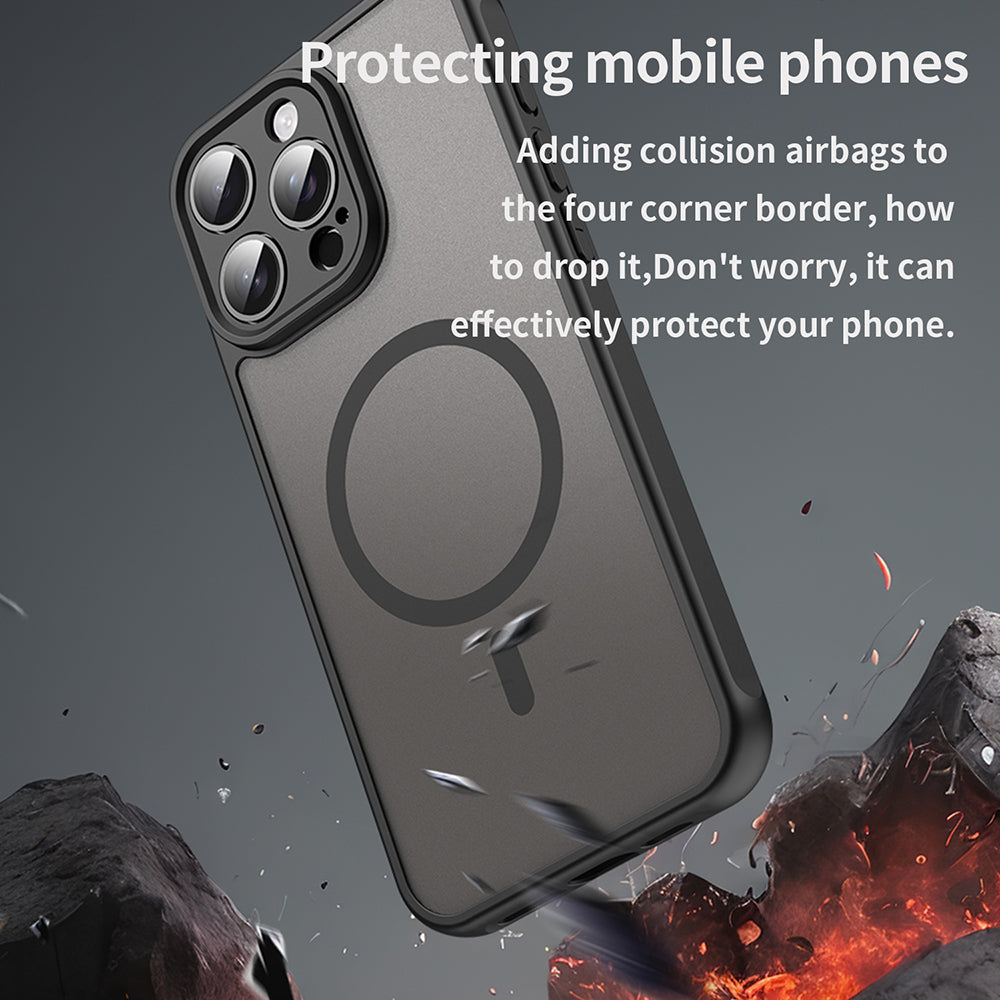 MagSafe puzdro pre Apple iPhone 15 Pro Max, Techsuit, HaloFrost II, čierne