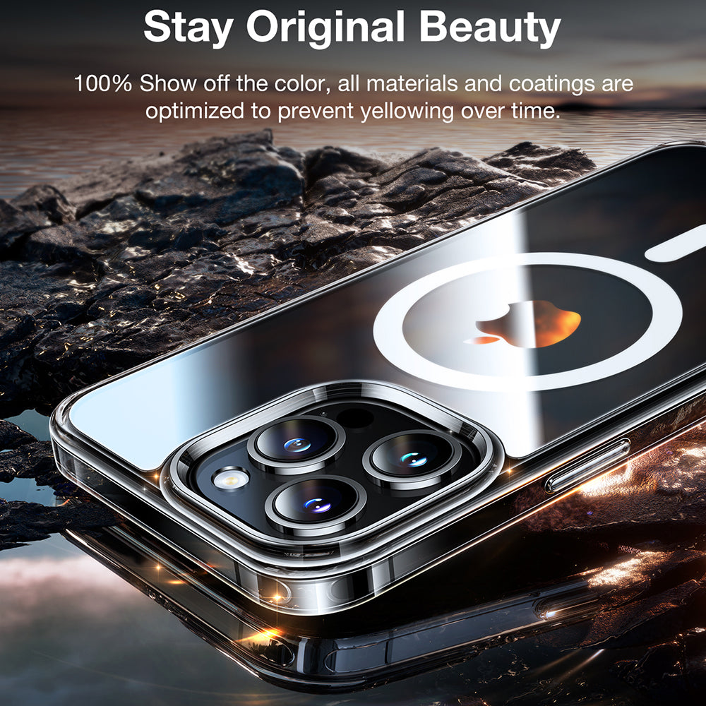 Puzdro MagSafe pre Apple iPhone 15 Pro Max, Torras, Diamond, Transparentné