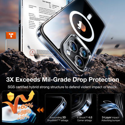 Puzdro MagSafe pre Apple iPhone 15 Pro Max, Torras, Diamond, Transparentné