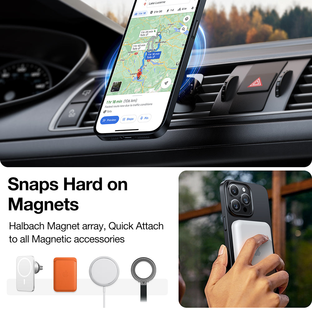 MagSafe puzdro pre Apple iPhone 15 Pro Max, Torras, OriginFit, čierne