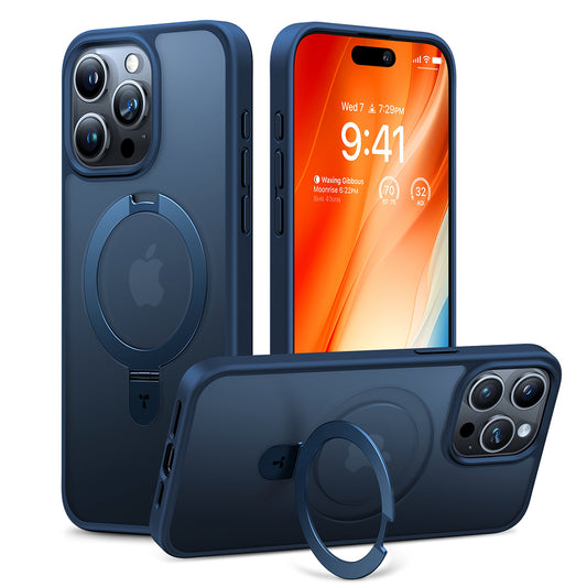 Puzdro MagSafe pre Apple iPhone 15 Pro Max, Torras, Ostand, Námornícka modrá