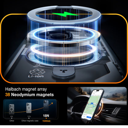 MagSafe Case for Apple iPhone 15 Pro Max, Torras, Ostand, Black