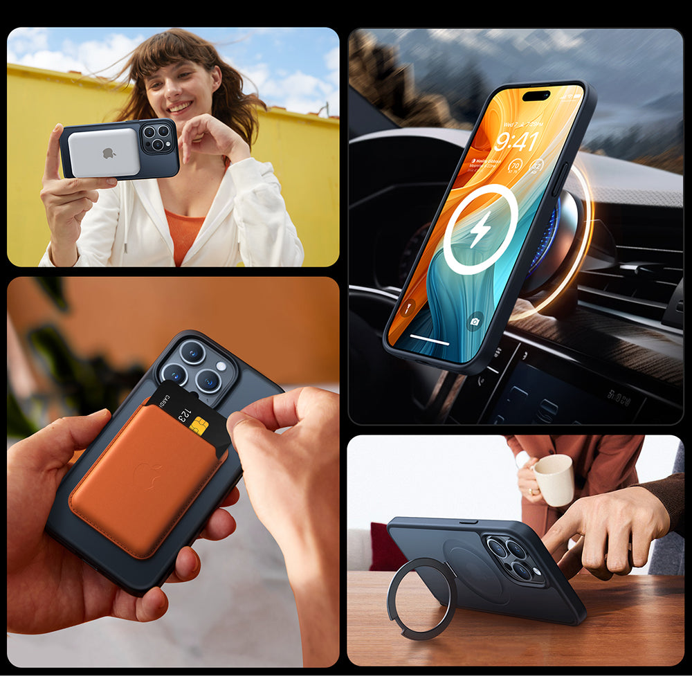 MagSafe Case for Apple iPhone 15 Pro Max, Torras, Ostand, Black