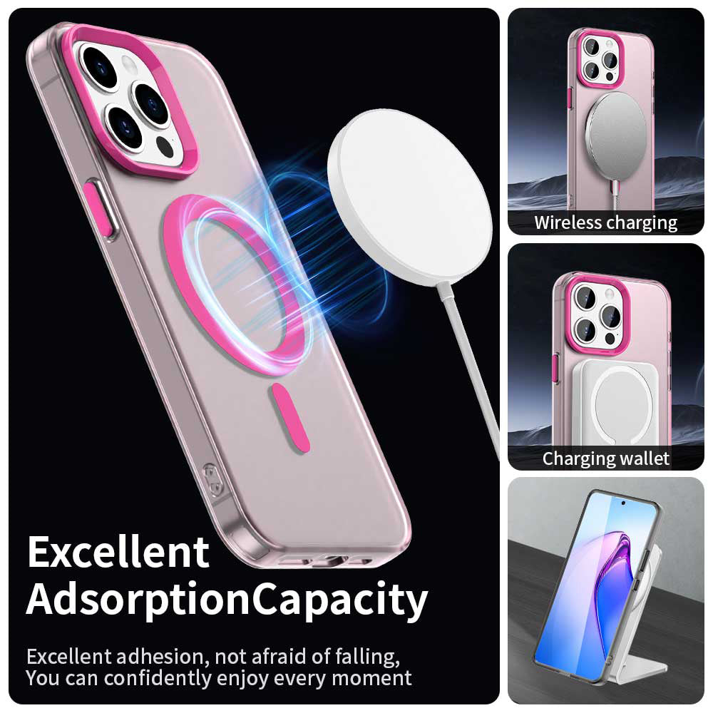 MagSafe puzdro pre Apple iPhone 15 Pro, Techsuit, CandyCase, Ružové