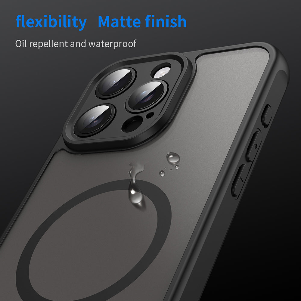 MagSafe puzdro pre Apple iPhone 15 Pro, Techsuit, HaloFrost II, Čierna