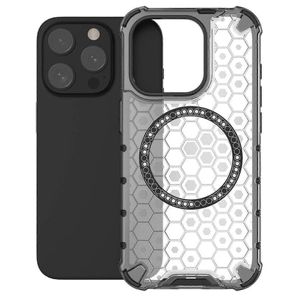 MagSafe puzdro pre Apple iPhone 15 Pro, Techsuit, HoneyComb Shield, Biele