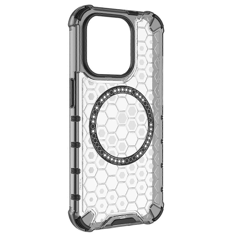 MagSafe puzdro pre Apple iPhone 15 Pro, Techsuit, HoneyComb Shield, Biele