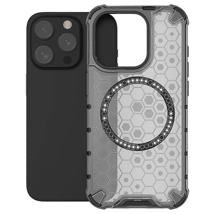 MagSafe puzdro pre Apple iPhone 15 Pro, Techsuit, HoneyComb Shield, čierne