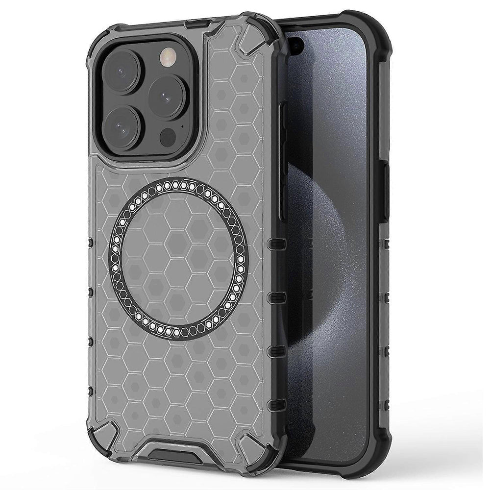 MagSafe puzdro pre Apple iPhone 15 Pro, Techsuit, HoneyComb Shield, čierne