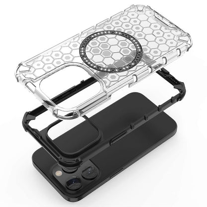 MagSafe puzdro pre Apple iPhone 15 Pro, Techsuit, HoneyComb Shield, čierne