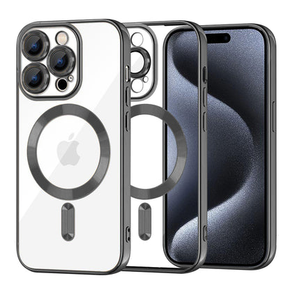 MagSafe puzdro pre Apple iPhone 15 Pro, Techsuit, Luxury Crystal, Čierne