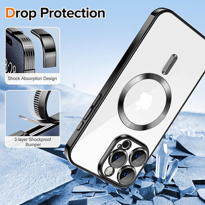 MagSafe puzdro pre Apple iPhone 15 Pro, Techsuit, Luxury Crystal, Čierne