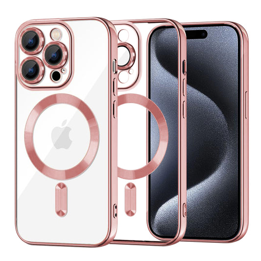 MagSafe puzdro pre Apple iPhone 15 Pro, Techsuit, Luxury Crystal, Ružové