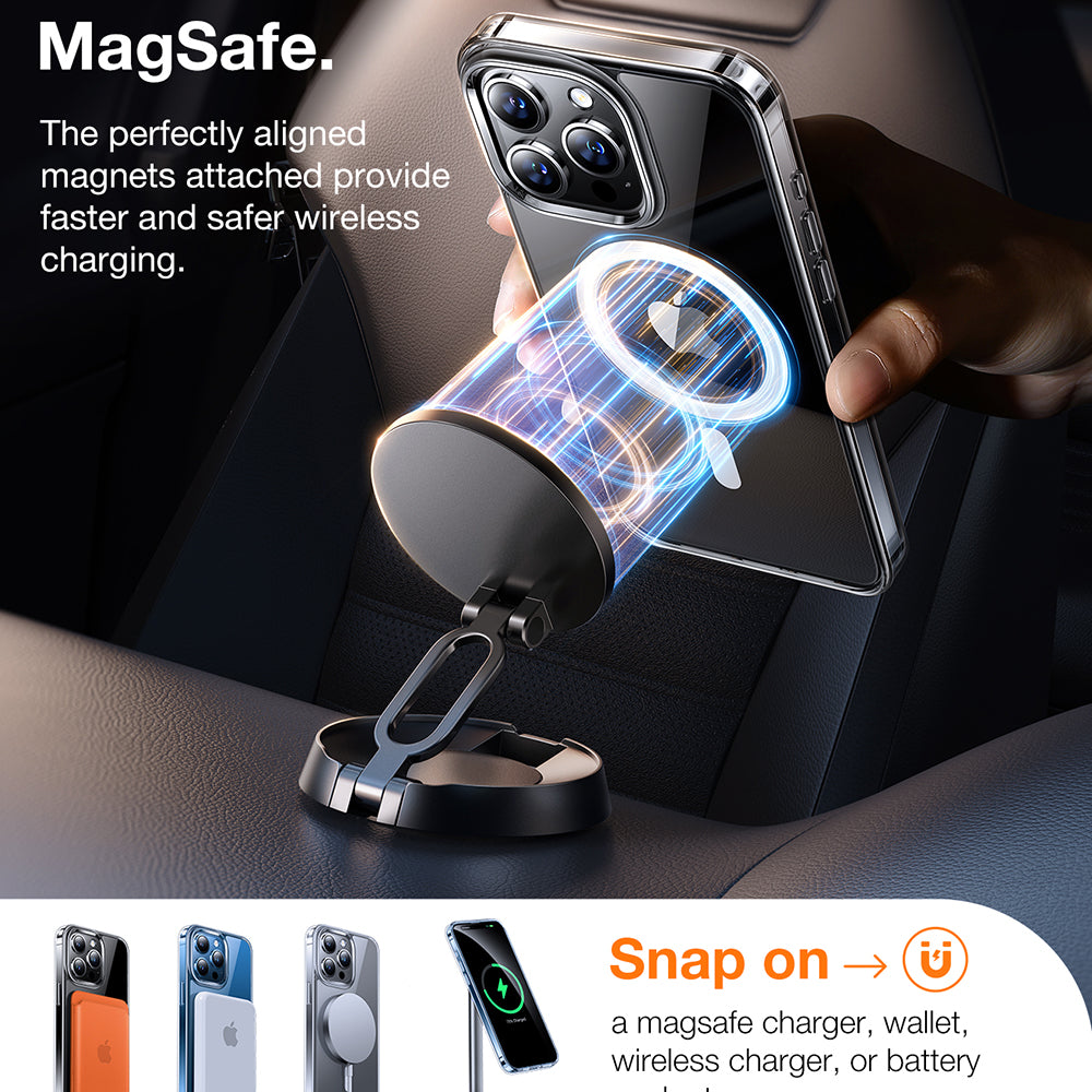 MagSafe Case for Apple iPhone 15 Pro, Torras, Diamond, Transparent